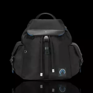 NEU MONTBLANC *BLUE SPIRIT* Rucksack Leder Einsätze ECONYL Gewebe NP: 1100€ -59 - Bild 1 von 4