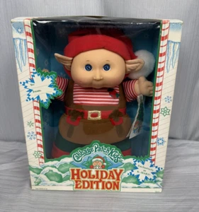 Vintage Hasbro Cabbage Patch Bambola per Bambini Edizione Vacanze, Elfo delle Vacanze, Occhi Blu - Foto 1 di 9