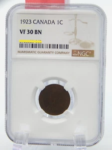 1923 CANADA VF 30 BN NGC GRADED Canadian 1 CENT #BT430 - Picture 1 of 4