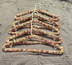 Clothes Hangers Variegated Rosewood New Five Standard Size Crochet - Picture 1 of 12