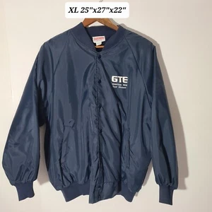 Vtg 80s/90s Hartwell Bomber GTE American Mines Blue XL Lined Jacket Made/USA - Picture 1 of 5