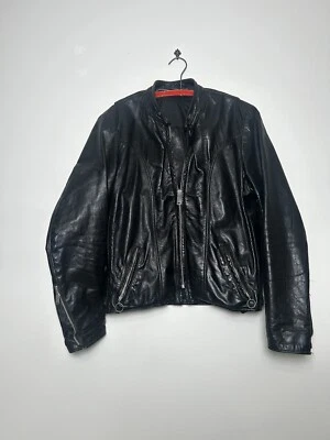 复古 20 世纪 60 年代 Brooks 皮革摩托车夹克男式 40 码 Cafe Biker Talon 拉链 — 第 1/4 张图片