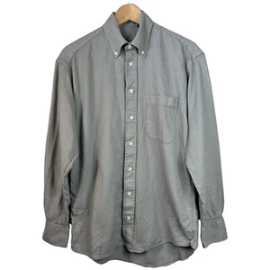 Burberry London Gray Houndstooth Plaid Buttoned Shirt Medium Pocket Nova Check - Picture 1 of 5