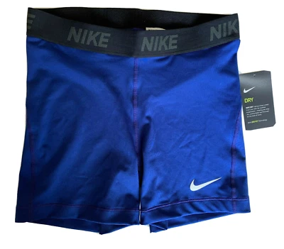 NEW! NIKE [M] Women 5" COMPRESSION Volleyball/Yoga Shorts-Blue/Black 824403-455 - Image 1 of 3
