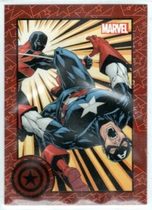 MARVEL UNIVERSE 2014 GREATEST BATTLES EXPANSION RED PARALLEL 101 CAPTAIN AMERICA - Picture 1 of 2