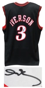 ALLEN IVERSON AUTOGRAPHED SIGNED BLACK 76ers M&N NBA SWINGMAN JERSEY SS COA - Picture 1 of 1