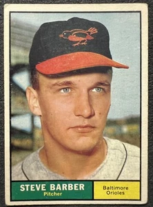 1961 TOPPS STEVE BARBER (ORIOLES) #125 VG - Picture 1 of 2