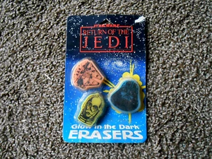 Sammlerstück - STAR WARS - RETURN OF THE JEDI - GLOW IN THE DARK ERASERS Neu Selten - Bild 1 von 1