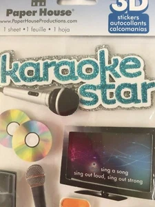 Paper House Karaoke 3D Stickers Microphone Singing Notes Song List Speaker - Picture 1 of 5