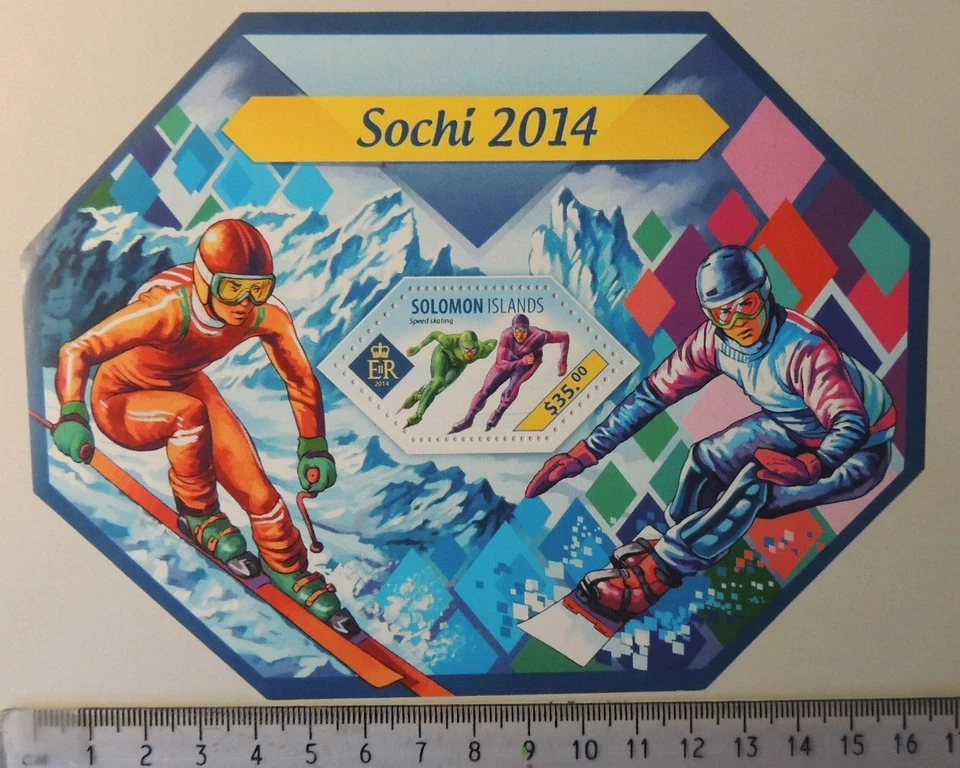 Solomon Islands 2014 sochi olympics sport s/sheet mnh - Image 1 of 1