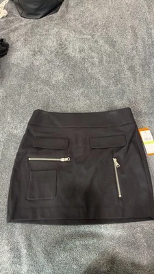 Cynthia Cynthia Steffe Black Zipper Mini Skirt with Zipper Pockets Grunge Punk - Image 1 of 3