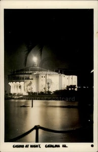 RPPC Catalina Island,CA Casino at Night California Real Photo Postcard - Picture 1 of 5