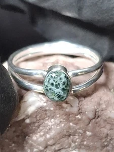 Isle Royale Greenstone Silver Ring 925 Chlorastrolite By Michigan Gems Size 10  - Picture 1 of 10