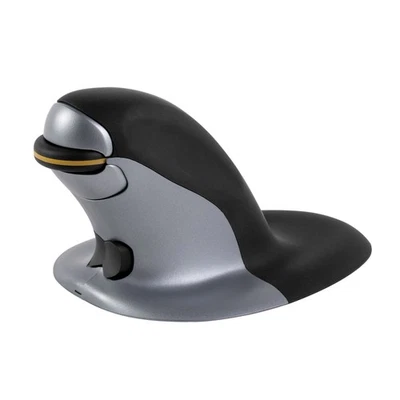 Fellowes Penguin Ambidextrous Vertical Mouse Wireless Large Black/Silver 9894501 - Image 1 of 3