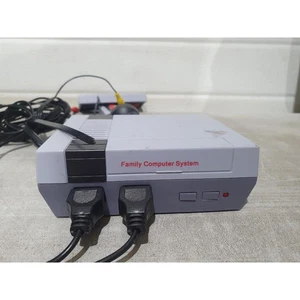 Family Computer System Video Games Console Grey w/ Double Controller - Picture 1 of 9