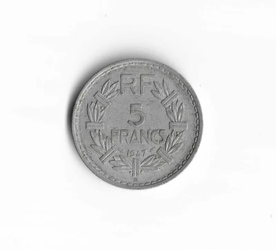 Francia 1947 - 5 francos - 825 - aluminio - 3,5 g Foto 1 de 2