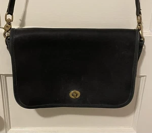 Cartera Coach de cuero de bolsillo negra vintage - 8014 - Imagen 1 de 11