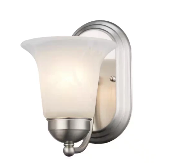 Aplique de pared Bel Air Lighting colección Cabernet 1 luz níquel cepillado Foto 1 de 4