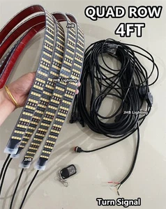 KIT REMOTO 4 PIEZAS 4 PIES 48" CUATRO FILAS ÁMBAR PURO Y BLANCO LED tiras luces estroboscópicas - Imagen 1 de 7