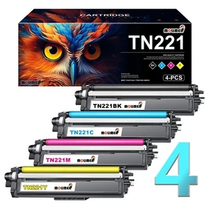 TN221 TN 225 Toner Cartridge Replacement for Brother TN 221 HL-3170CDW 4 PK - Picture 1 of 7