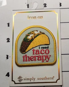 New NOS I Need Taco Therapy Embroidered Iron On Patch Embellishment - Picture 1 of 1