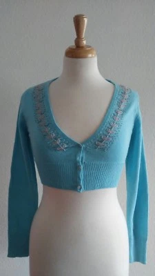 Suéter cárdigan turquesa para mujer Finesse talla S Foto 1 de 4