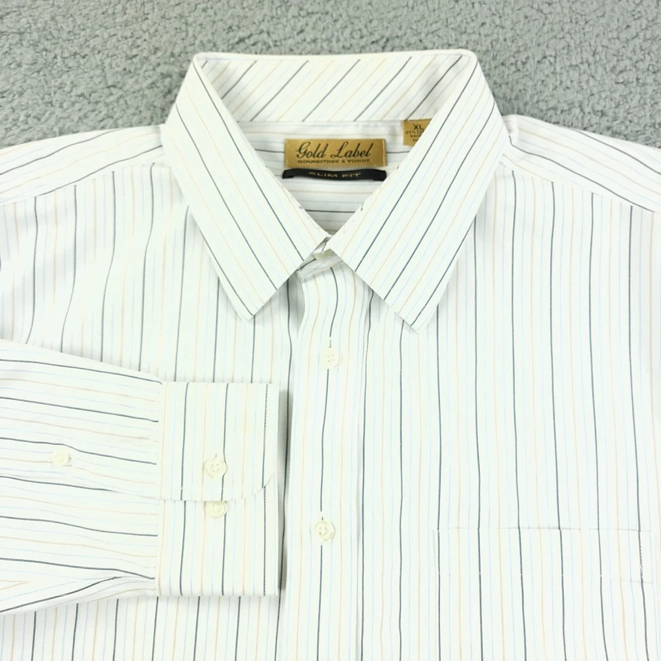 Roundtree & Yorke Shirt Mens XL Extra Large Blue Slim Fit Business Gold Label - Image 1 of 4