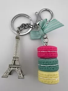 Colorido Lindo Llavero Macaron con Tono Plateado Torre Eiffel Llavero. - Imagen 1 de 11