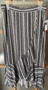 NWT Women's ALYX Boho Midi Length Skirt Size Small Black & White Print - Picture 1 of 5