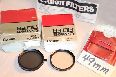 EXC Vtg 2Pc CANON 49mm Linear POLARIZER & 81B Warm FILTERs Japan f/SLR Camera - Image 1 of 4