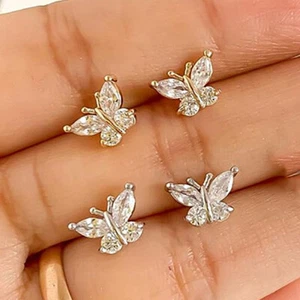 Schmetterling 925 Silber Ohrstecker bezaubernd Damen Zirkonia Schmuck - Bild 1 von 1