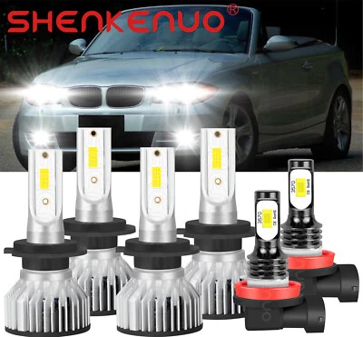 For BMW 128i 135i 2008-2013 - 6x LED Headlight + Fog Light Bulbs Combo Kit 6000K - Image 1 of 4