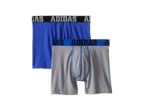 Adidas Youth Boys Sport Boxer Briefs 2-Pack Grey/Blue Size S(6-8) 1825 - Picture 1 of 1