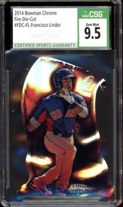 2014 Bowman Chrome Fire Die-Cut Francisco Lindor Indians RC Rookie CSG 9.5 