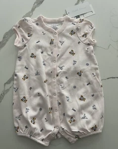 Ralph Lauren Baby Strampler 9 Monate hellrosa, Einteiler Kurzarm Polo Bear - Bild 1 von 3