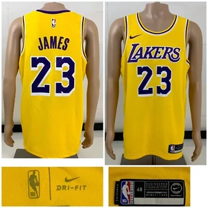 Nike Lebron James Los Angeles Lakers NBA Jersey 48 Large yellow purple EXCELLENT - Picture 1 of 11