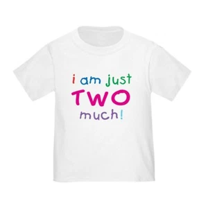 CafePress I'm Two Much 2Nd Birthday Toddler T Shirt Toddler T-Shirt (44666066) - Picture 1 of 17