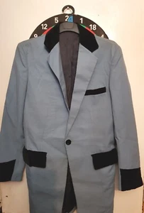 Trimtex Light Blue Teddy Boy Drape Jacket Chest Size 38 Blk Velvet Collar/Cuffs - Picture 1 of 8