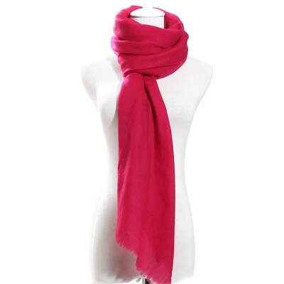100%Worsted Wool Scarf Solid Color Thin Shawl Wrap 27"x74" Soft Lightweight - Imagem 1 de 4