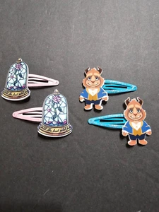 Handmade Hair Bows - Disney Princess - Beauty and the Beast #4 Hair Clips - Picture 1 of 3