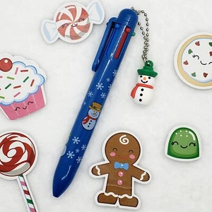 6 in 1 Snowman Pen, Multi Color Inks, Snowman Charm, 3 Foam Stickers Included - Picture 1 of 5
