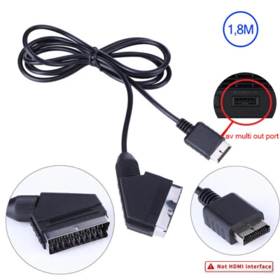 1.8M RGB Scart Kabel Adapter Für Sony Playstation PS1 PS2 PS3 AV Lead Cord PAL - Bild 1 von 4