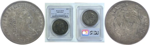 1797 Bust Dollar PCGS XF-45 10x6 Stars Cover