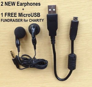 Genuine 2 New SANDISK Clip JAM Earphones Includes Free MicroUSB cord!For CHARITY - Picture 1 of 4