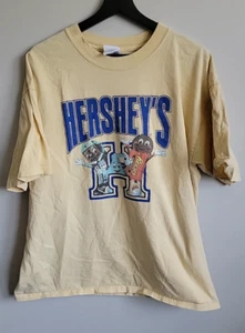 Hershey's Yellow Size XL Short Sleeve Shirt with Kiss and Reese's Candy - Picture 1 of 7
