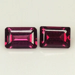 1.65 Ct & 6x4 mm _ Purple Pink Natural Rhodolite Garnet Octagon 2pc's Gemstones - Imagen 1 de 10