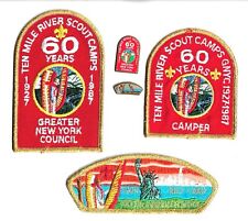 Ten Mile River Scout Camps 60th Anniv 5 pc set 1987:CSP, Patches & Pins Mint