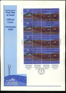 Postal History Marshall Islands Oversized FDC #58e Christmas nativity 1984 - Picture 1 of 2