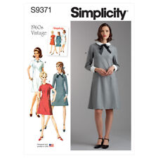 Simplicity 9371  Misses  Vintage A-Line Dress 1960s Retro  8-26W Sewing Pattern