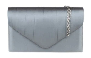 New Womens Satin Pleated Clutch Bag Evening Designer Wedding Bag Vintage Fashion - Picture 1 of 194